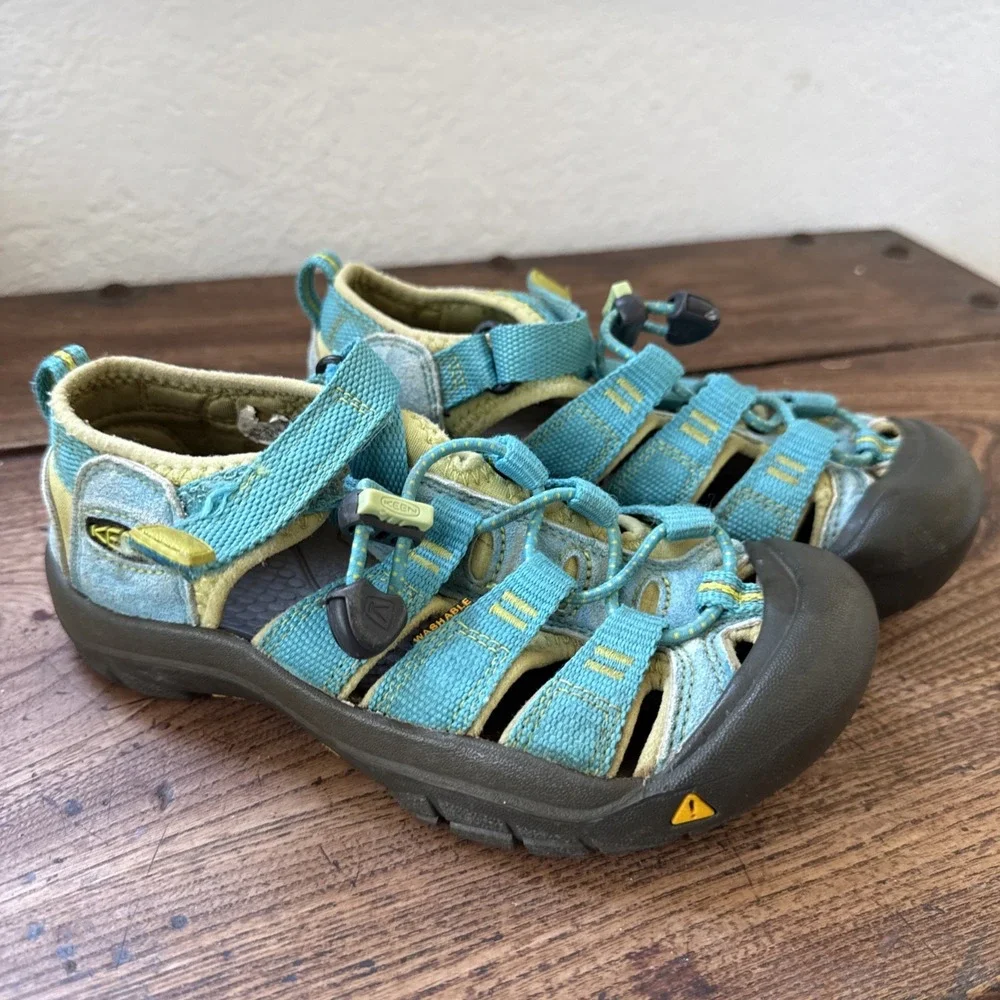 Keen Sz 13 Toddler Sandals Hiking Waterproof Newport H2 Sandals Turquoise Yellow